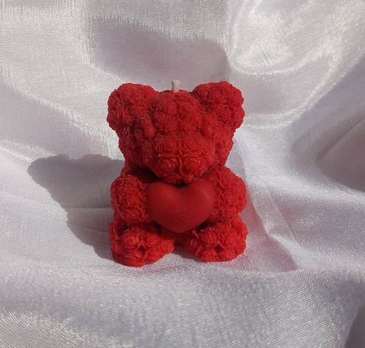 Teddy Heart Candle